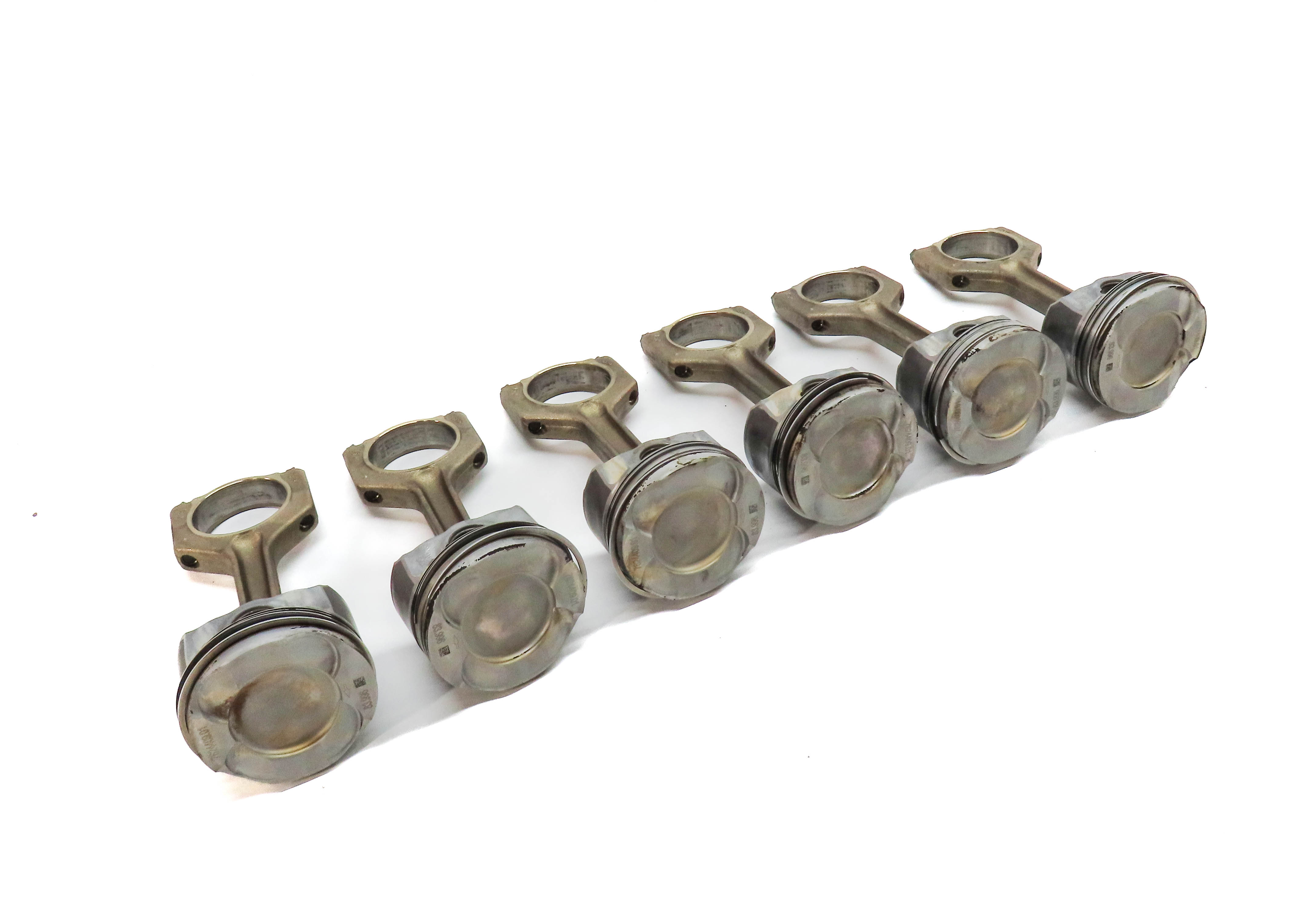 2010-2014 BMW 1/3/4/5/6/7/X1/X3/X5/X6 3.0L N55 TURBO ENGINE PISTON & ROD SET 6 — exact item pictured